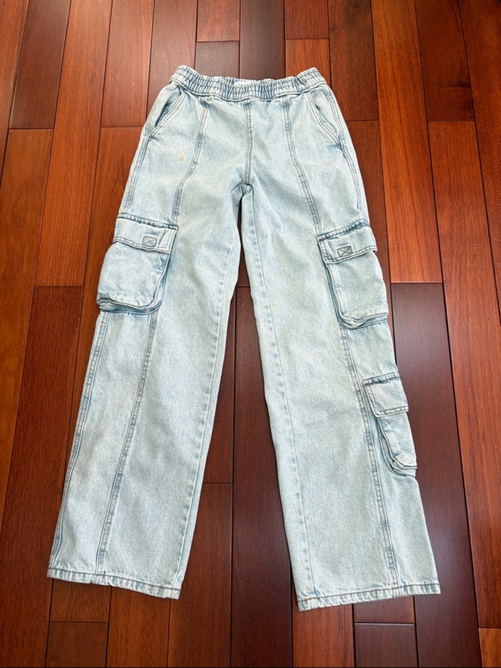 Ardene Light Wash Cargo Wide Leg Jeans ladies XS